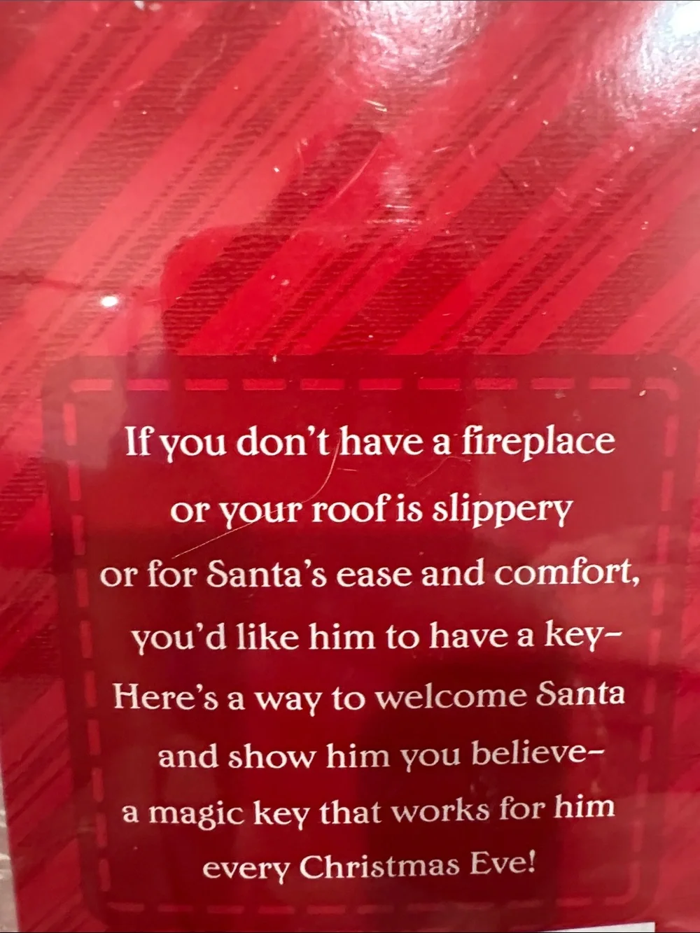 Hallmark Red and Antique Gold Santa Key Ornament